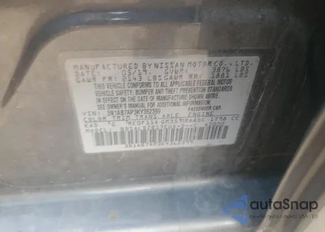 2019 Nissan Sentra S from USA, damaged, VIN 3N1AB7AP3KY362399